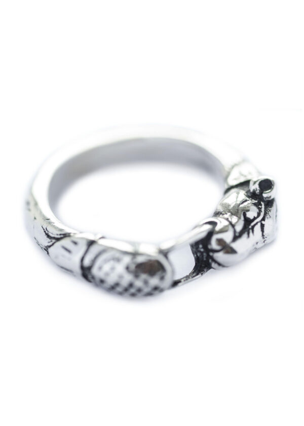 1404022900b_wikinger_ring_silber_hund Wikinger Ring mit Hundekopf, Silber