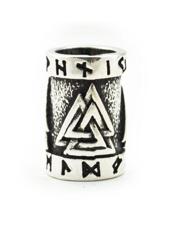 1404162530_Bartperle_Wikinger_Valknut_Silber Vikingská bradová perla Valknut zo striebra