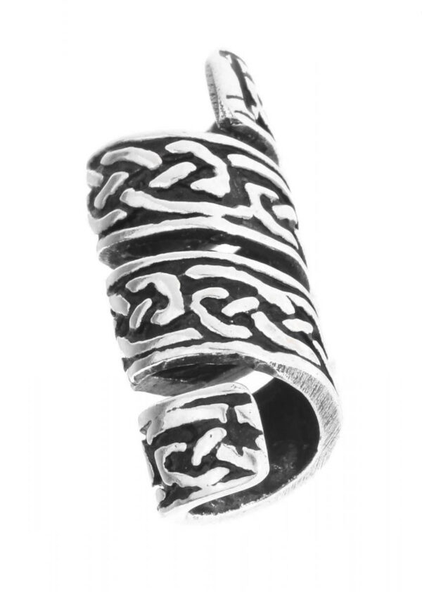 1404164300b_schmuck_bartperle_mittelalter_keltischer_knoten_silber Stredoveká korálka do brady s keltským uzlom zo striebra