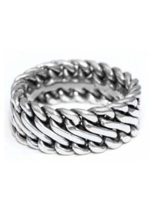 Silberner Wikingerring mit Flechtmuster