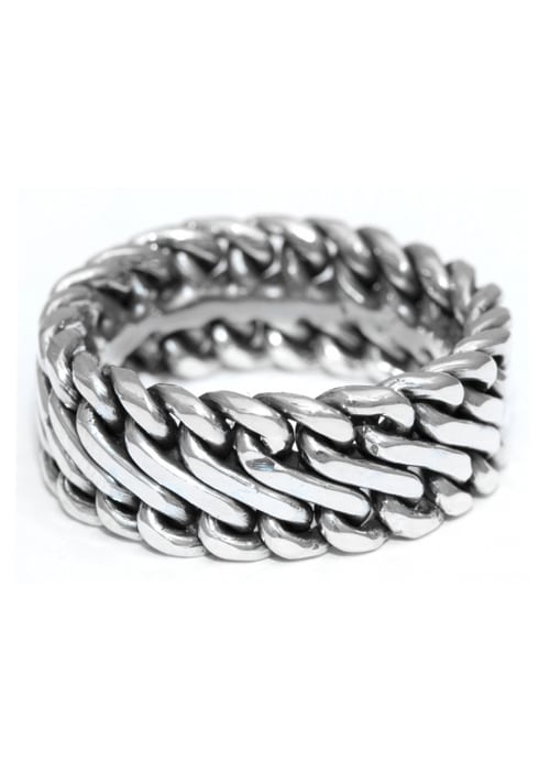 Silberner Wikingerring mit Flechtmuster