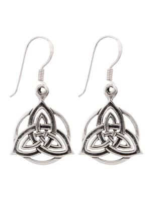 Strieborné náušnice – keltská triquetra, pár