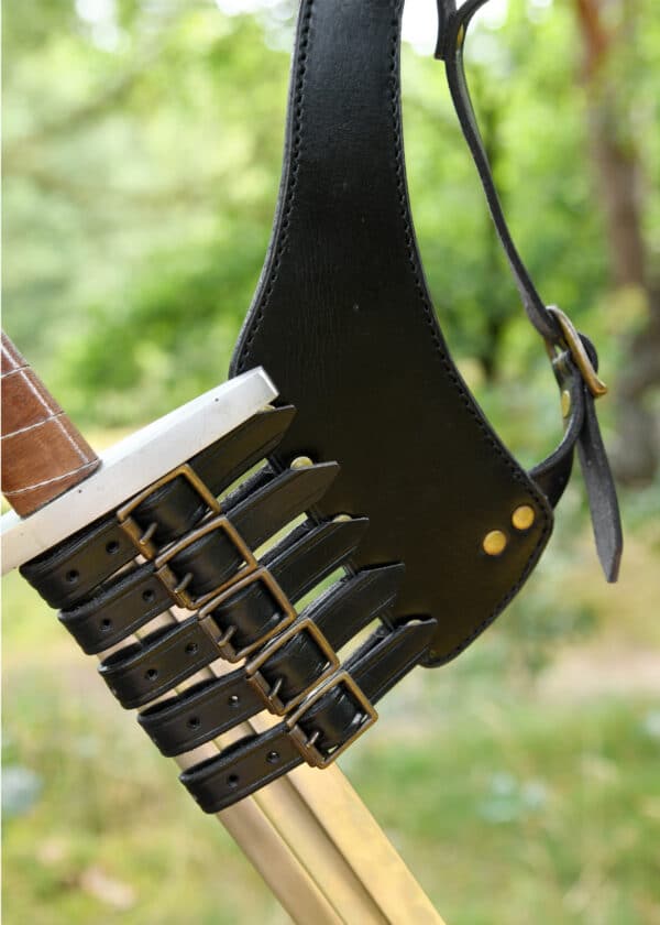 Gürtel mit Schwerthalterung, Bandelier, schwarzes Leder