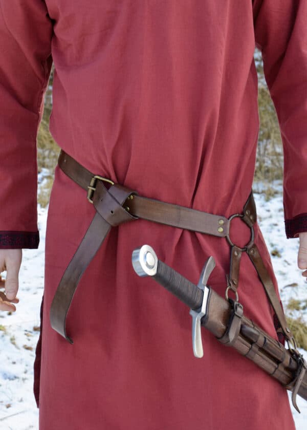 Mittelalter Schwertgürtel aus braunem Leder