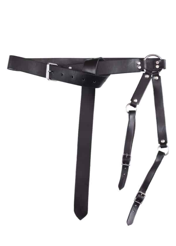 Mittelalter Schwertgürtel aus schwarzem Leder