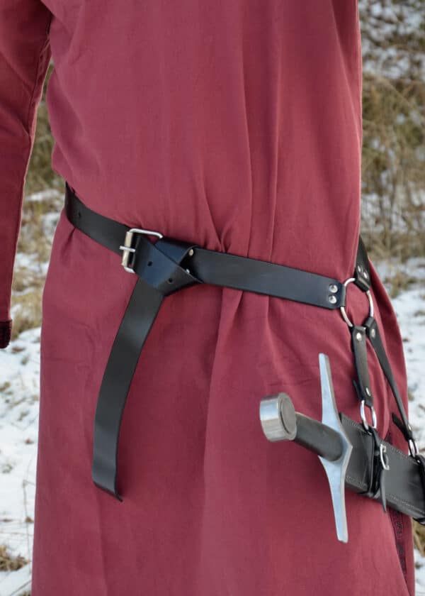 Mittelalter Schwertgürtel aus schwarzem Leder