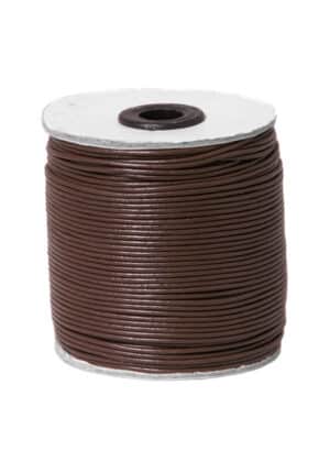 Lederband aus Ziegenleder, Rundriemen 1,5 mm, braun, 100 m Rolle