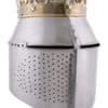 Grosser Königlicher Topfhelm mit Krone, 1,6 mm Stahl