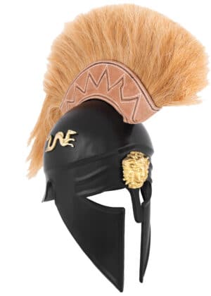 Italo-Korintherhelm mit Helmbusch, schwarz, verziert