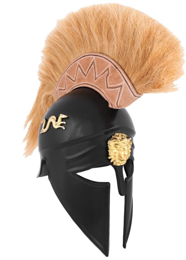 Italo-Korintherhelm mit Helmbusch, schwarz, verziert