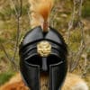 Italo-Korintherhelm mit Helmbusch, schwarz, verziert