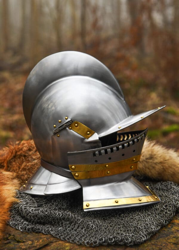 Burgonet, oder Sturmhaube, 1,2 mm Stahl
