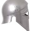 Italo-Korintherhelm, Stahl, mit Lederinlay