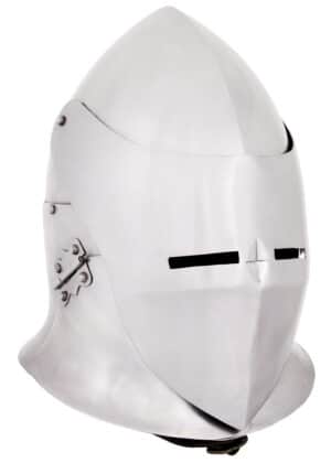 Topfhelm mit Klappvisier, 1,6 mm Stahl