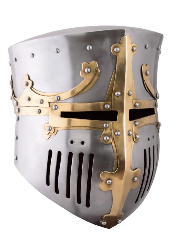 Kreuzritter-Topfhelm, 13. Jh., 1,6 mm Stahl