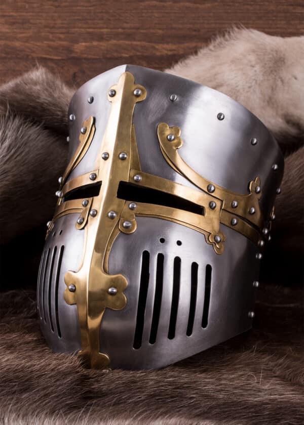 Kreuzritter-Topfhelm, 13. Jh., 1,6 mm Stahl