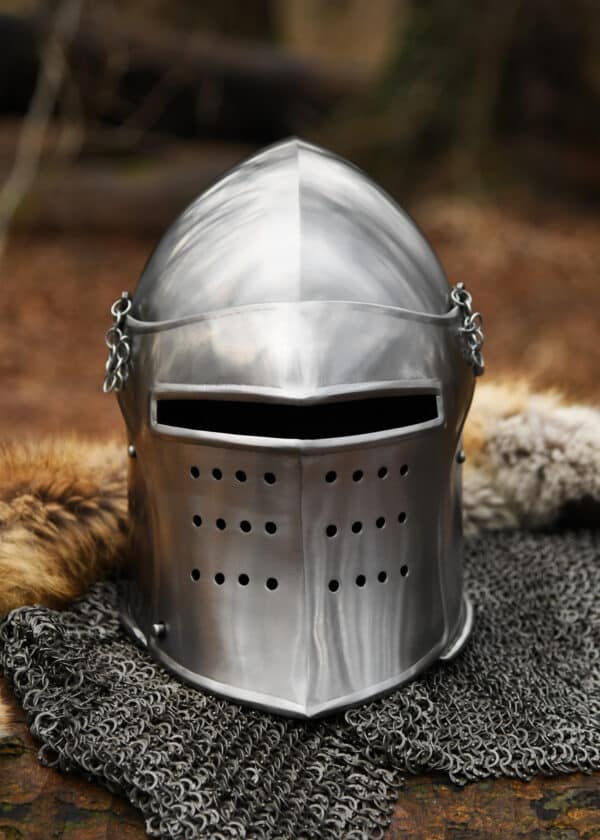 Beckenhaube mit Visier, 1,6 mm Stahl