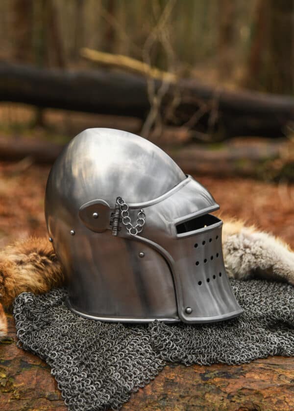 Beckenhaube mit Visier, 1,6 mm Stahl