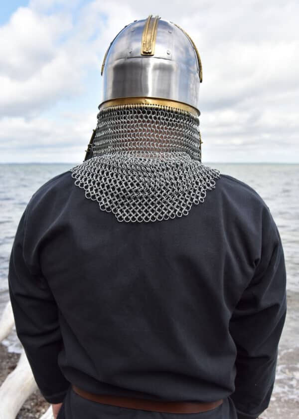Coppergate Helm, mit unvernieteter Kettenbrünne, 1,6 mm Stahl