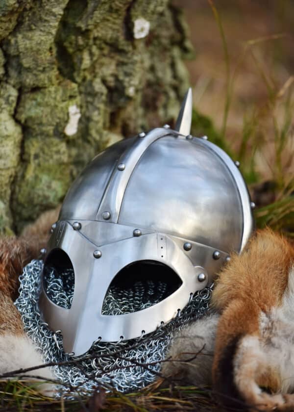 Wikinger Brillenhelm, mit Kettenbrünne, 2 mm Stahl