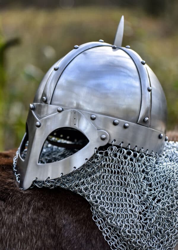 Wikinger Brillenhelm, mit Kettenbrünne, 2 mm Stahl