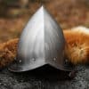 Spitzer Morion Helm mit Lederinlet