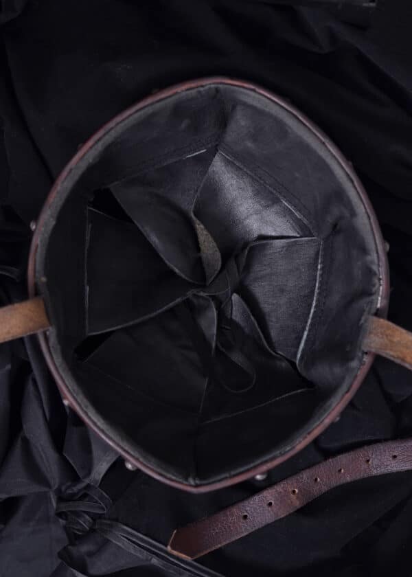 Bogenschützen Helm, 1.6 mm Stahl, mit Lederinlet
