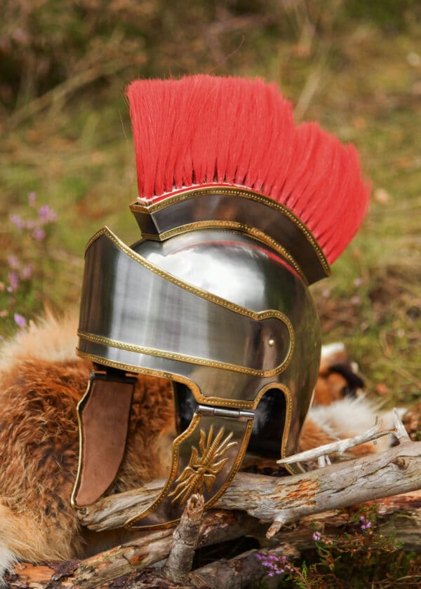 Attischer Helm mit Haarbusch, 1,6 mm Stahl