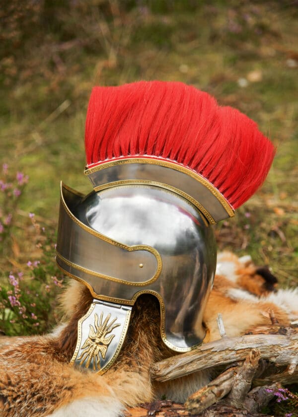 Attischer Helm mit Haarbusch, 1,6 mm Stahl