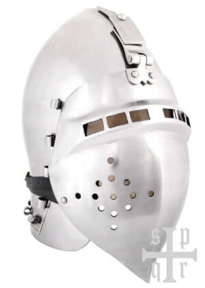 Deutsche Beckenhaube mit Visier, ca. 1370, 2 mm Stahl
