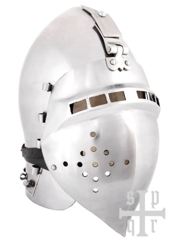 Deutsche Beckenhaube mit Visier, ca. 1370, 2 mm Stahl