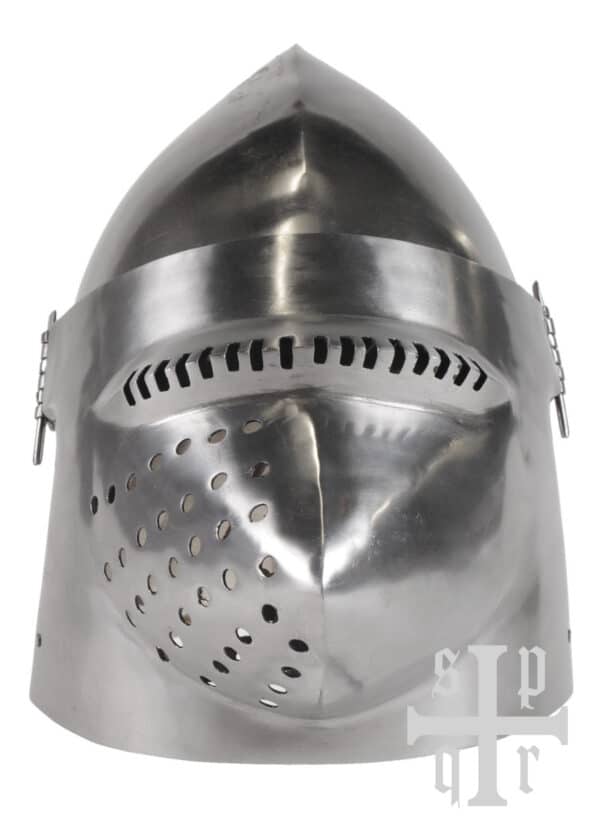 Hundsgugel, Mittelalter-Helm, Schloss Churburg ca. 1395, 1,2 mm Stahl