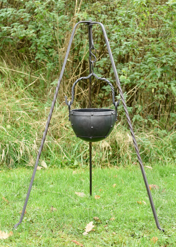 1916436000b_lagertopf_cauldron_mittelalter Kleiner vernieteter Lagertopf, ca. 3,5 Liter