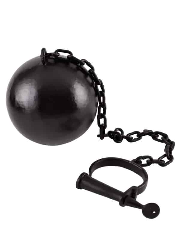 Sträflingskugel, Fußschelle mit Kette und Eisenkugel