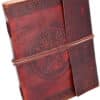 Grosses Lederbuch mit Pentagramm, braun, ca. 20 x 25 cm