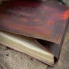 Grosses Lederbuch mit Pentagramm, braun, ca. 20 x 25 cm