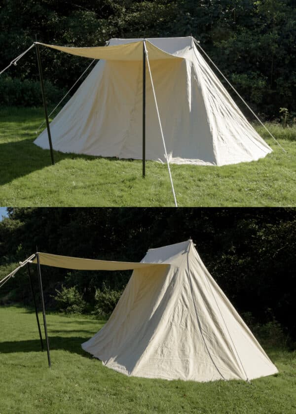 Sachsenzelt Jorvik, 4 x 6 m, 425 gsm, naturfarben