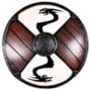 Wikingerschild mit Drachenmotiv, weiß
