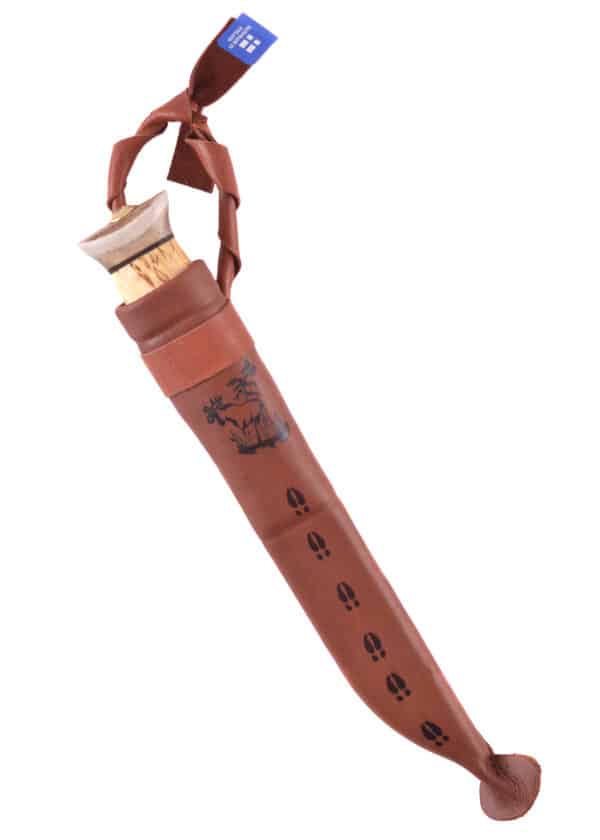 Lovecký nôž Vuolupuukko s rukoväťou z parohu, Wood-Jewel