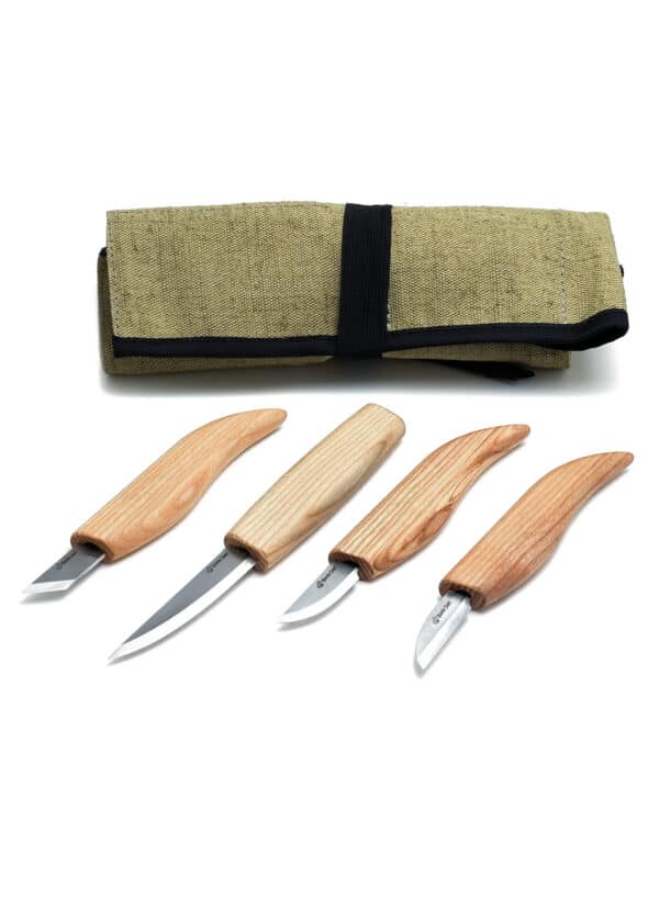Basic Set mit 4 Messern (4 Messer in der Rolle), BeaverCraft