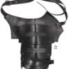 Leder Schulterschutz Balor mit Metalldetails, schwarz