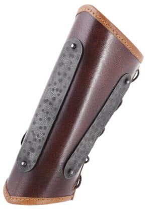 Leder Armschützer Arnulf mit Metalldetails, braun