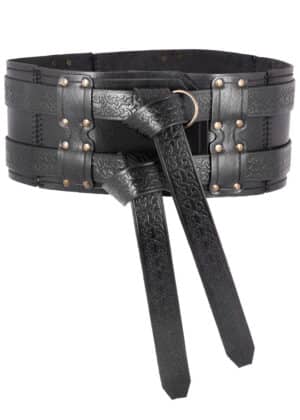 Doppelter Ledergürtel Balor, schwarz