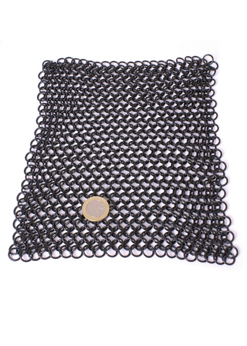 Kettenhemd Hauberk, unvernietet, ID 8 mm, brüniert