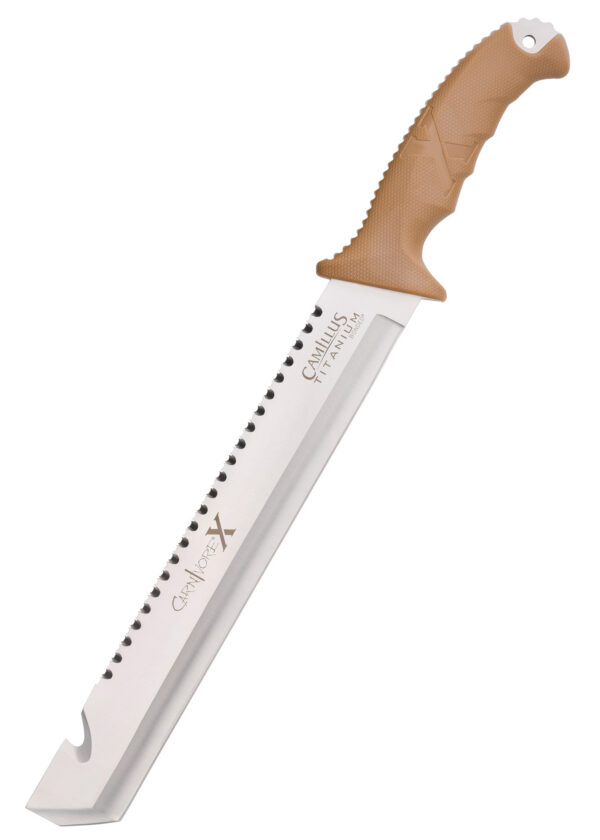 cam-19236_camillus_machete_carnivore_x_titanium_nitride_bonded Camillus CARNIVORE X, Machete mit Scheide, brauner Griff