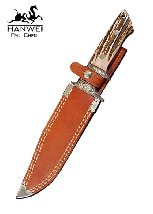 Ranger Bowie Messer mit Drop-Point-Klinge und Hirschhorngriff