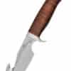 Waterbuck Messer mit Gut-Hook Klinge und Lederlamellengriff