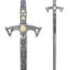 Templer Schwert silber, blau mit Zierätzung