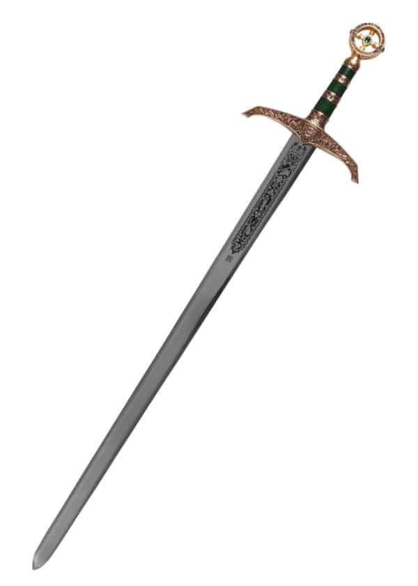 Schwert Robin Hood, goldfarben, mit Zierätzung