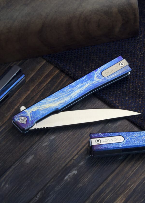 Ocaso Knives, SOLSTICE TITAN ELOXIERT, SATINIERT, Taschenmesser